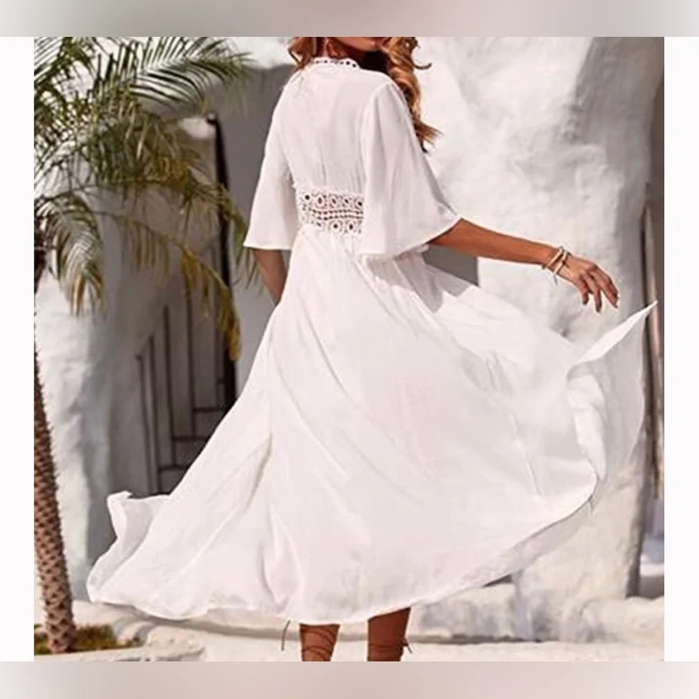 Crochet Waist Maxi Swim Cover-Up - Picture 4 of 7